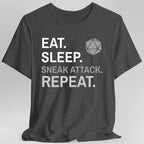 Rogue T-Shirt – 'Eat, Sleep, Sneak Attack, Repeat'