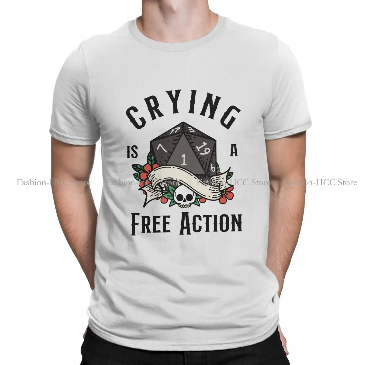 RPG Funny Critical Failure Casual Polyester TShirt DND Creative Tops Casual T Shirt Men Tee