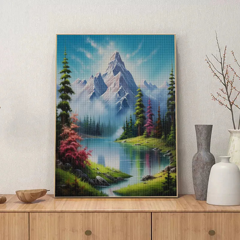 RUOPOTY DIY Diamond Painting Landscape Mountain Full Square/Round Embroidery Wall Decors Diy Gift For Adults Crafts Figures