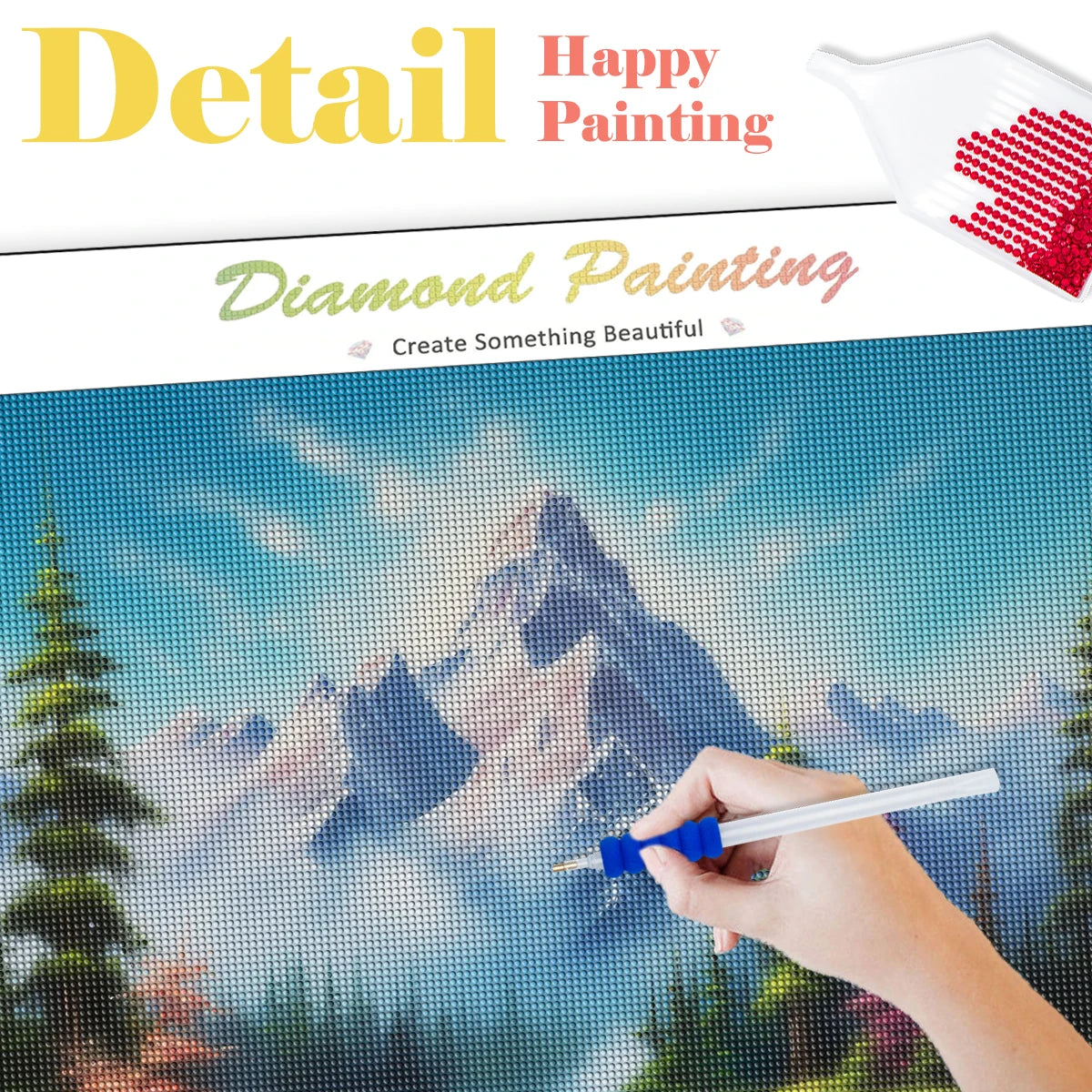 RUOPOTY DIY Diamond Painting Landscape Mountain Full Square/Round Embroidery Wall Decors Diy Gift For Adults Crafts Figures