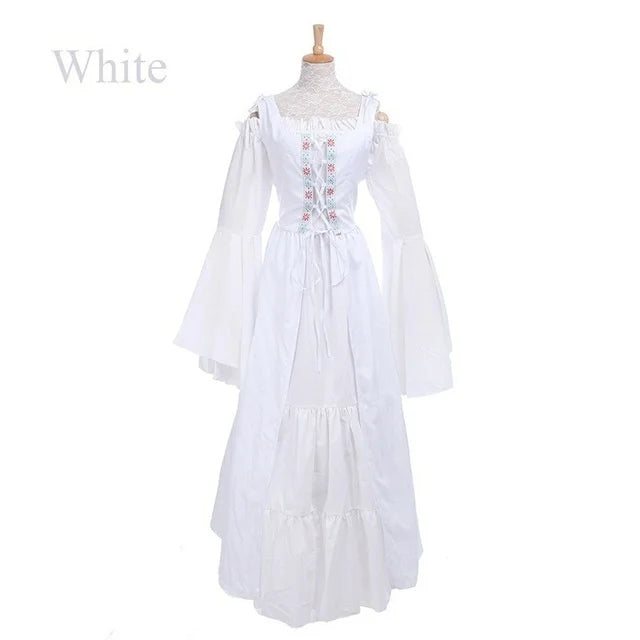 S-6XL Medieval Punk Dress Cosplay Halloween Costumes Women Palace Carnival Party Disguise Princess Female Victorian Vestido Robe