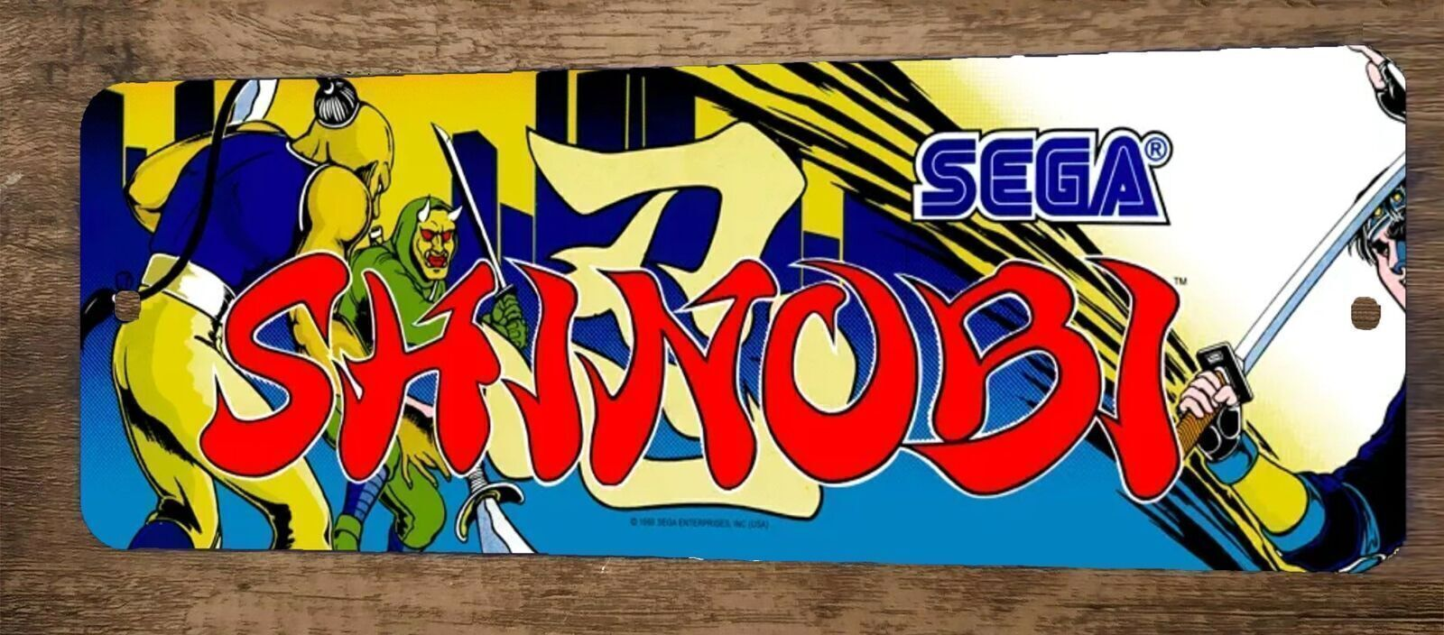 Shinobi Arcade 3x12 Metal Wall Video Game Sign