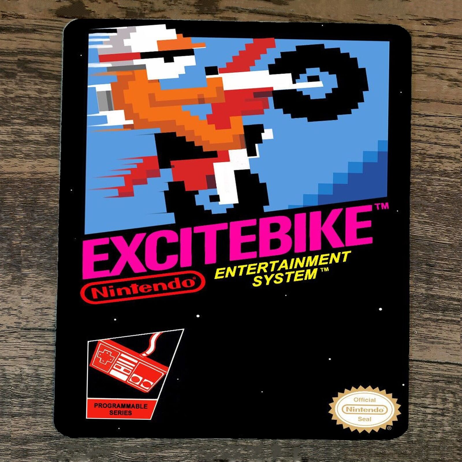 Excitebike Classic Arcade Video Game NES Box Cover Mouse Pad