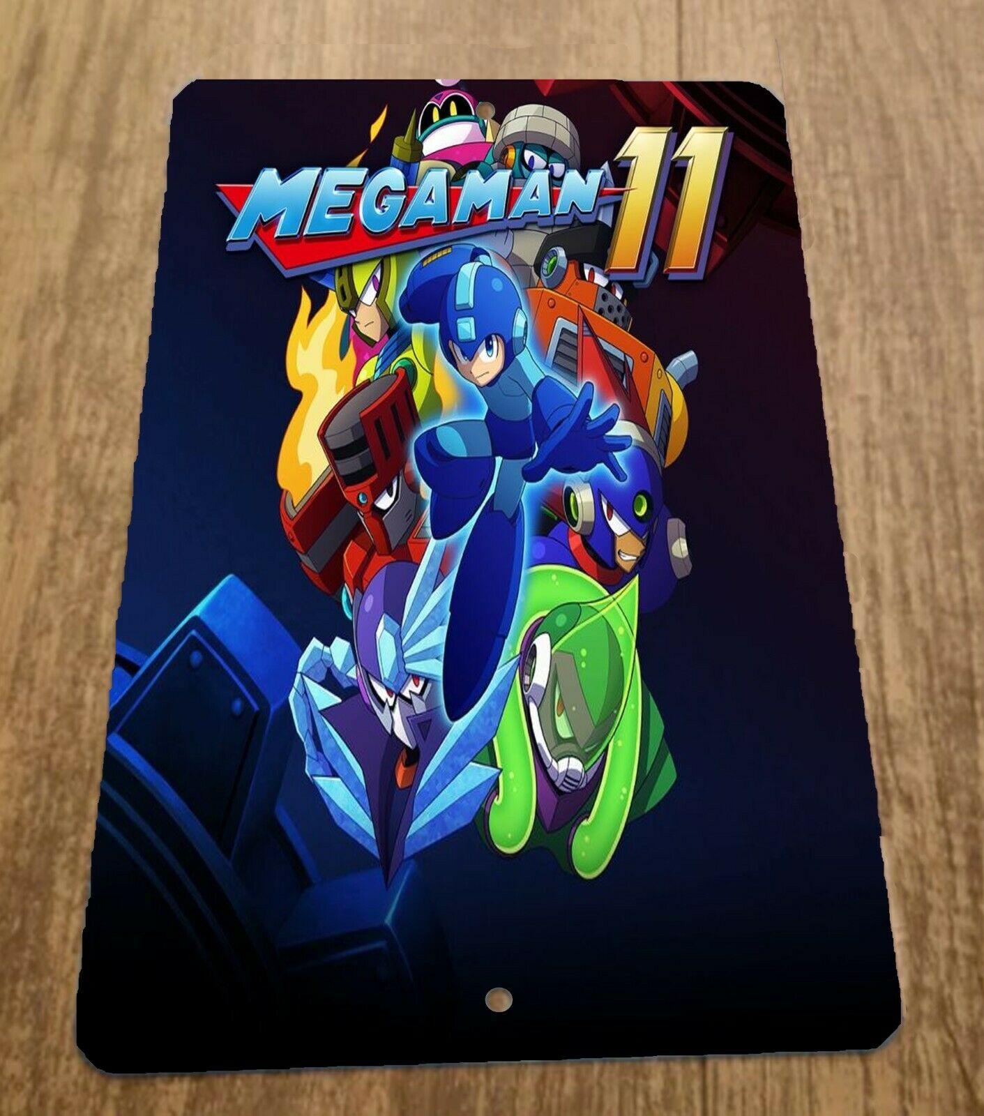 Mega Man 11 Video Game Artwork Mega Man 8x12 Metal Wall Sign Retro 80s Arcade