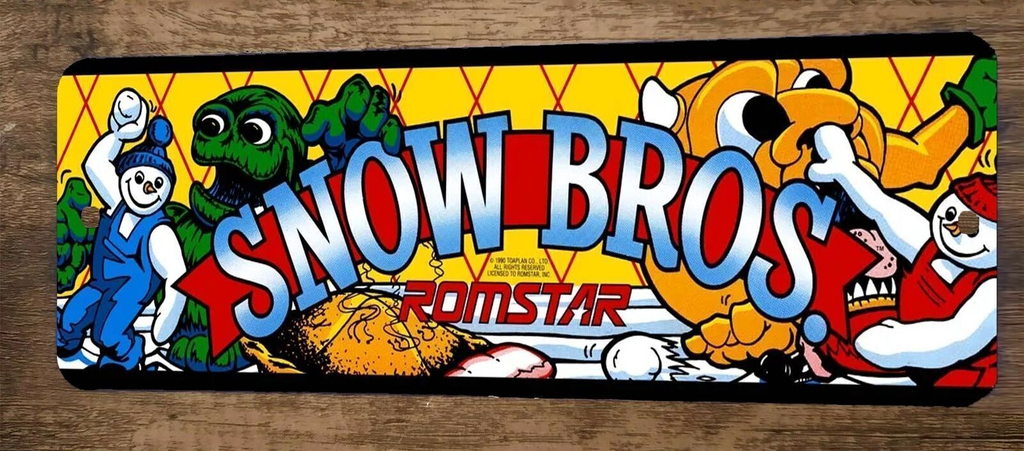 Snow Bros Arcade Video Game 3x12 Metal Wall Sign  Marquee Banner Poster
