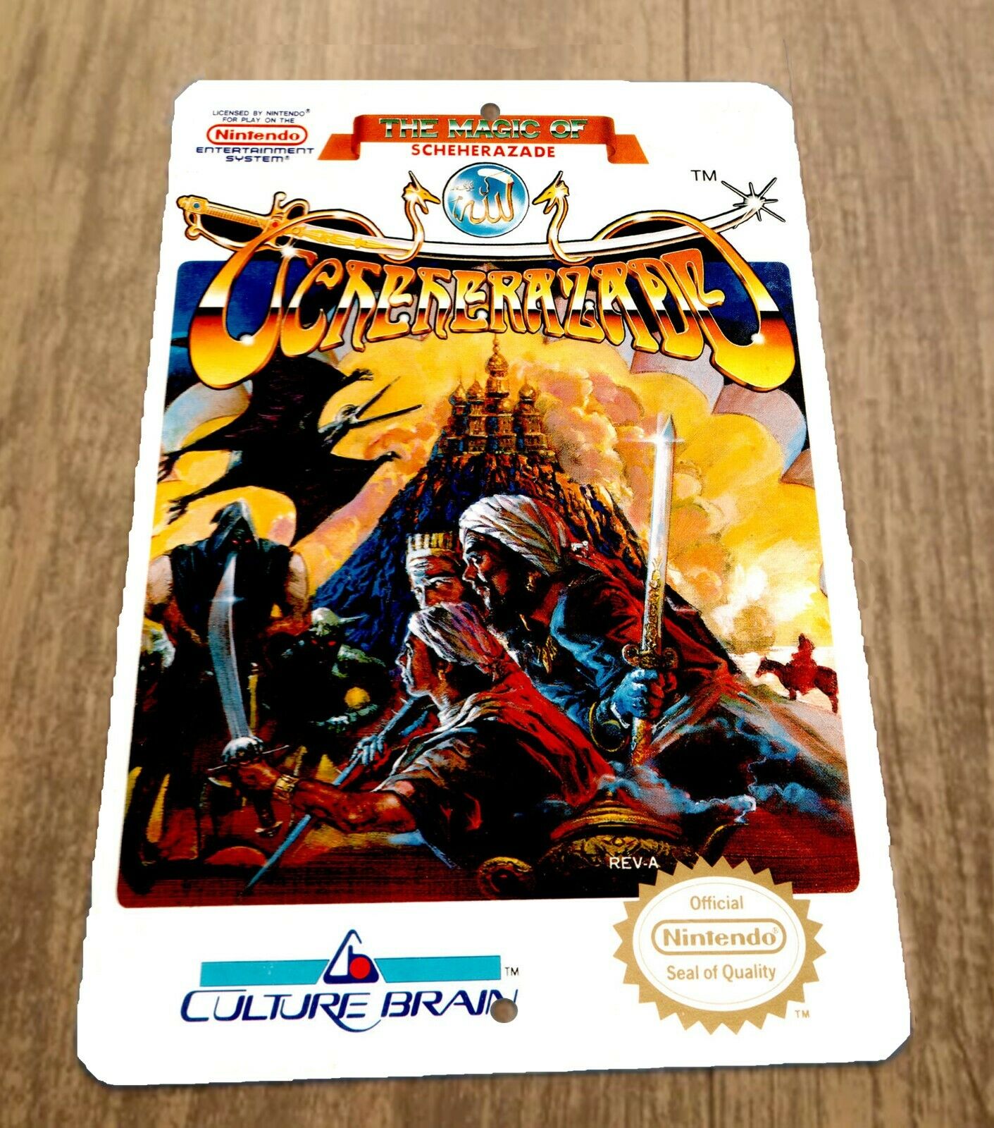 Scheherazade Video Game Box Art 8x12 Inch Metal Wall Sign Nintendo NES Arcade