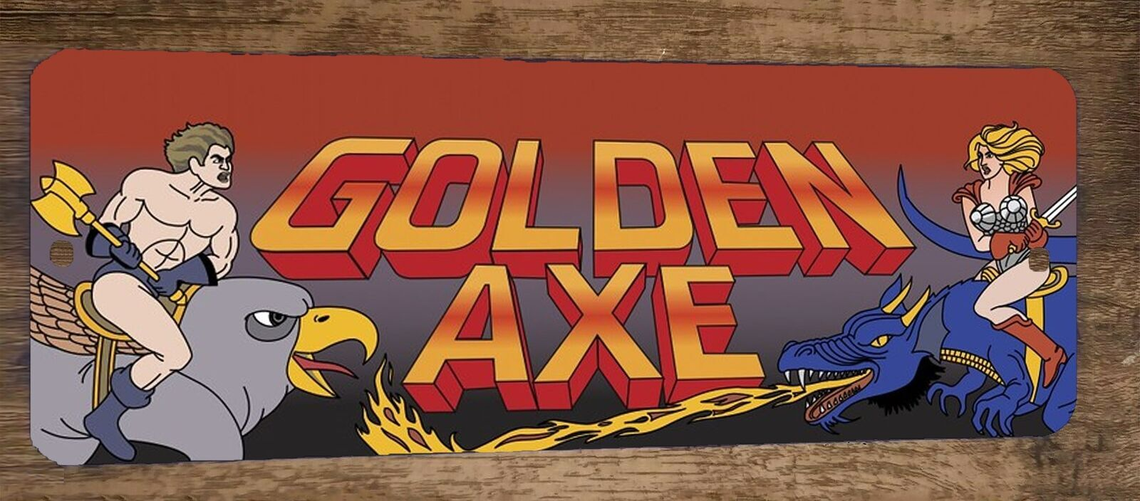 Golden Axe Arcade 3x12 Metal Wall Video Game Sign Poster