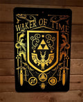 Waker of Time Legend of Zelda 8x12 Inch Metal Wall Sign with Arcade Video Game Design