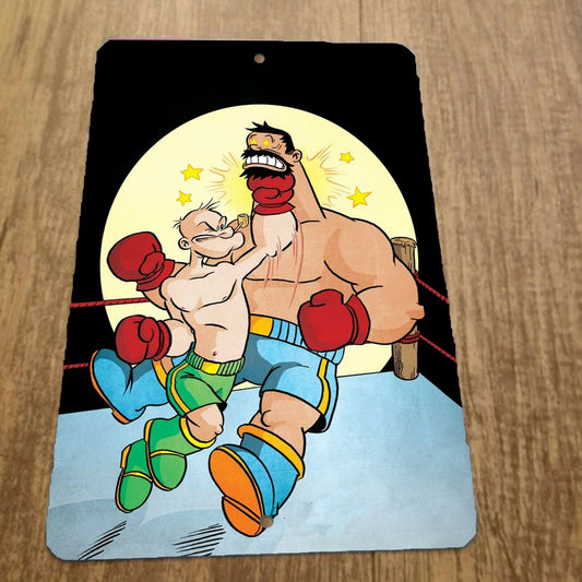 Popeye Uppercut Knockout Bluto Boxing 8x12 Metal Wall Sign Classic Cartoon Miscellaneous Comics Hanna-Barbera