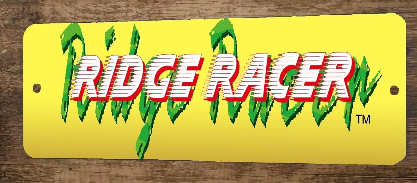 Ridge Racer Arcade 3x12 Metal Wall Video Game Marquee Banner Sign