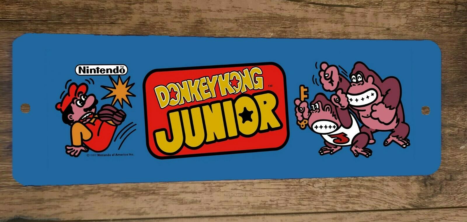 Donkey Kong Jr Classic Arcade Video Game Marquee Banner 4x12 Inch Metal Wall Sign Retro 1980s