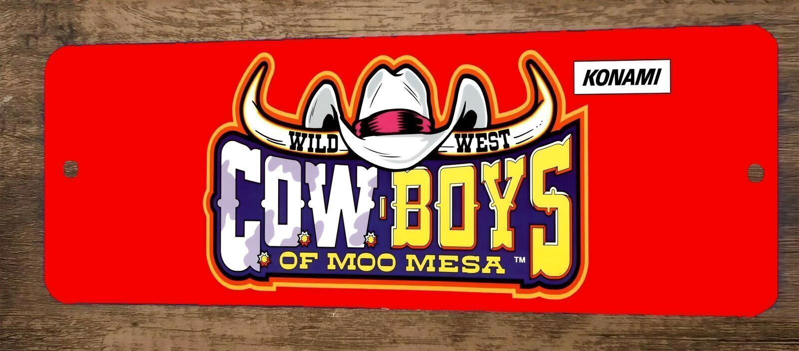 Wild West Cowboys of Moo Mesa Arcade Video Game 3x12 Metal Wall Sign Marquee