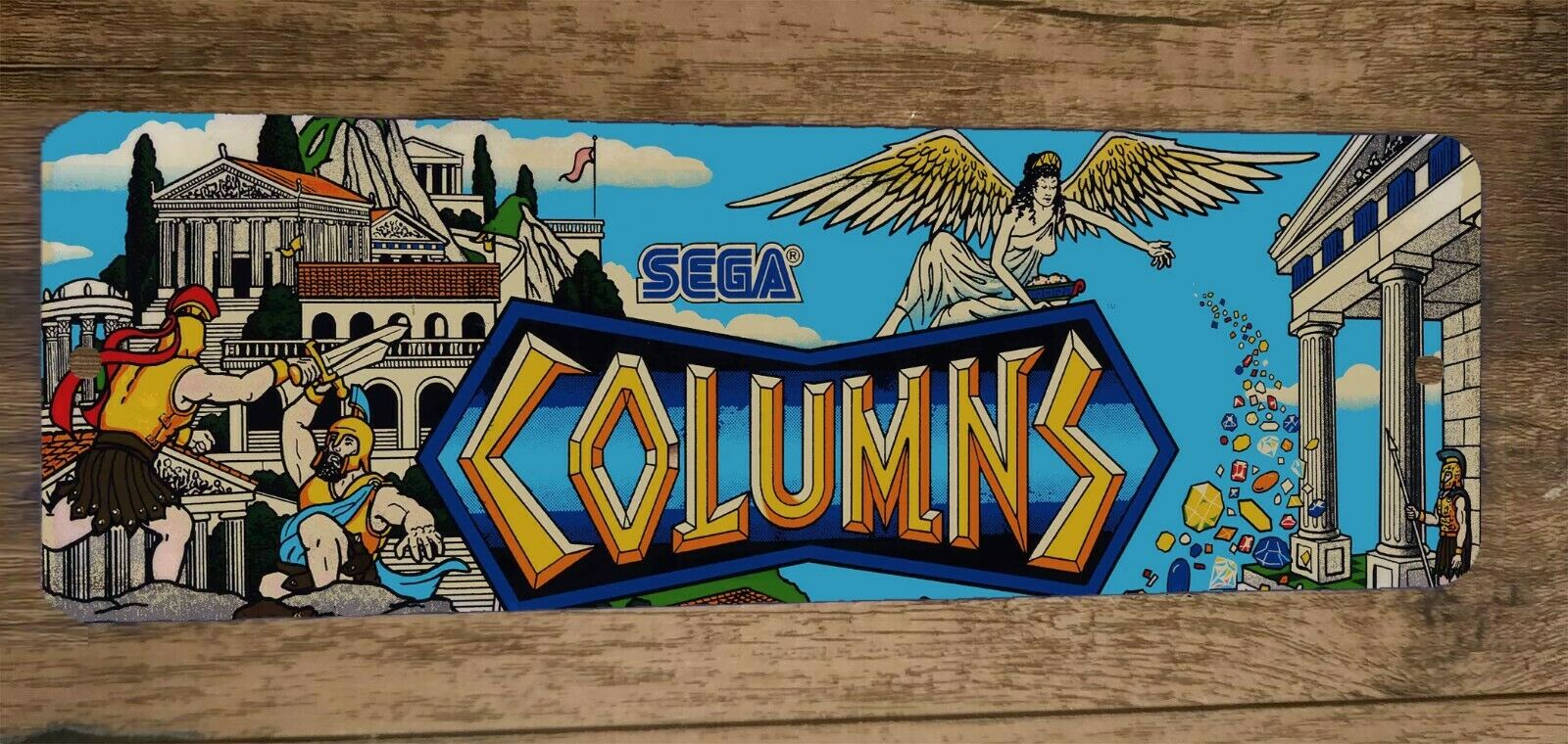 4x12 Inch Columns Video Game Arcade Metal Wall Sign Marquee Banner Sega Retro 80s
