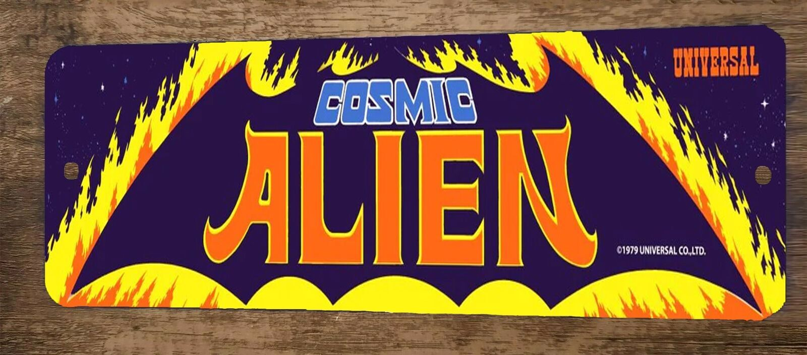 Cosmic Alien Arcade 3x12  Metal Wall Video Game Marquee Banner Sign
