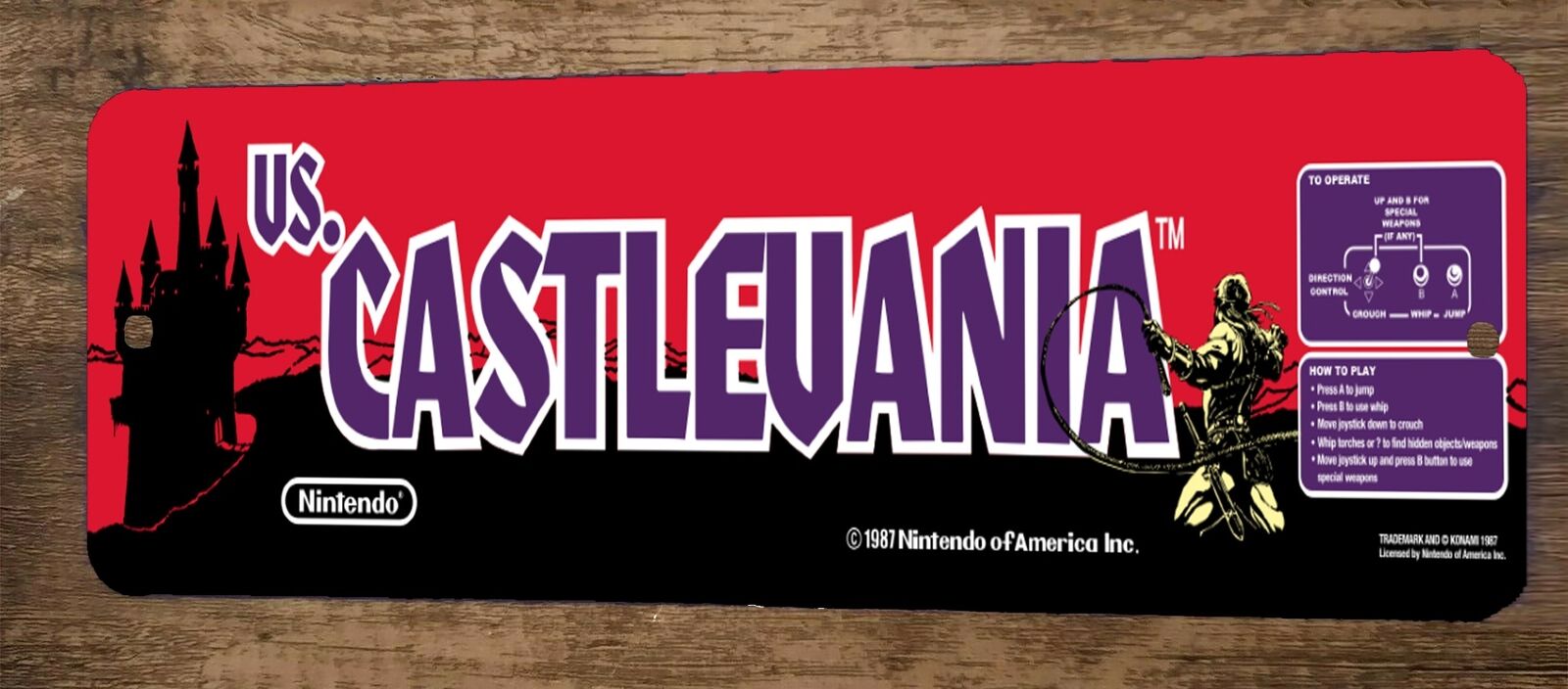 Vs Castlevania Arcade 4x12-Inch Metal Wall Video Game Marquee Banner Sign