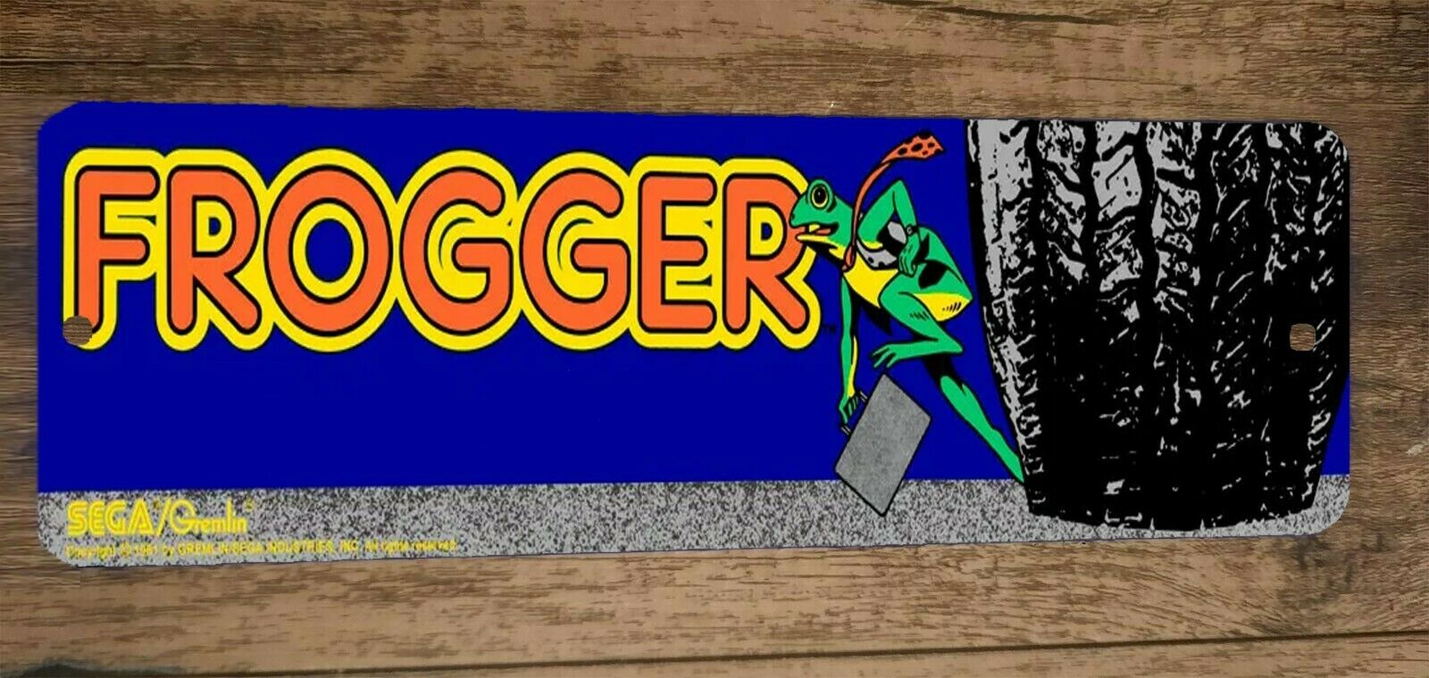 4x12 Frogger Video Game Arcade Metal Wall Sign Marquee Banner Retro 80s