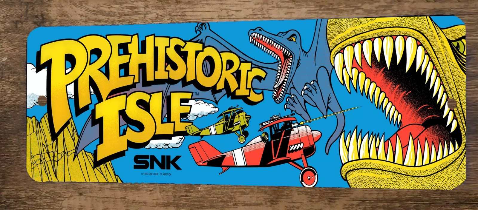 Prehistoric Isle 3x12 Metal Wall Marquee Banner Sign Arcade Video Game