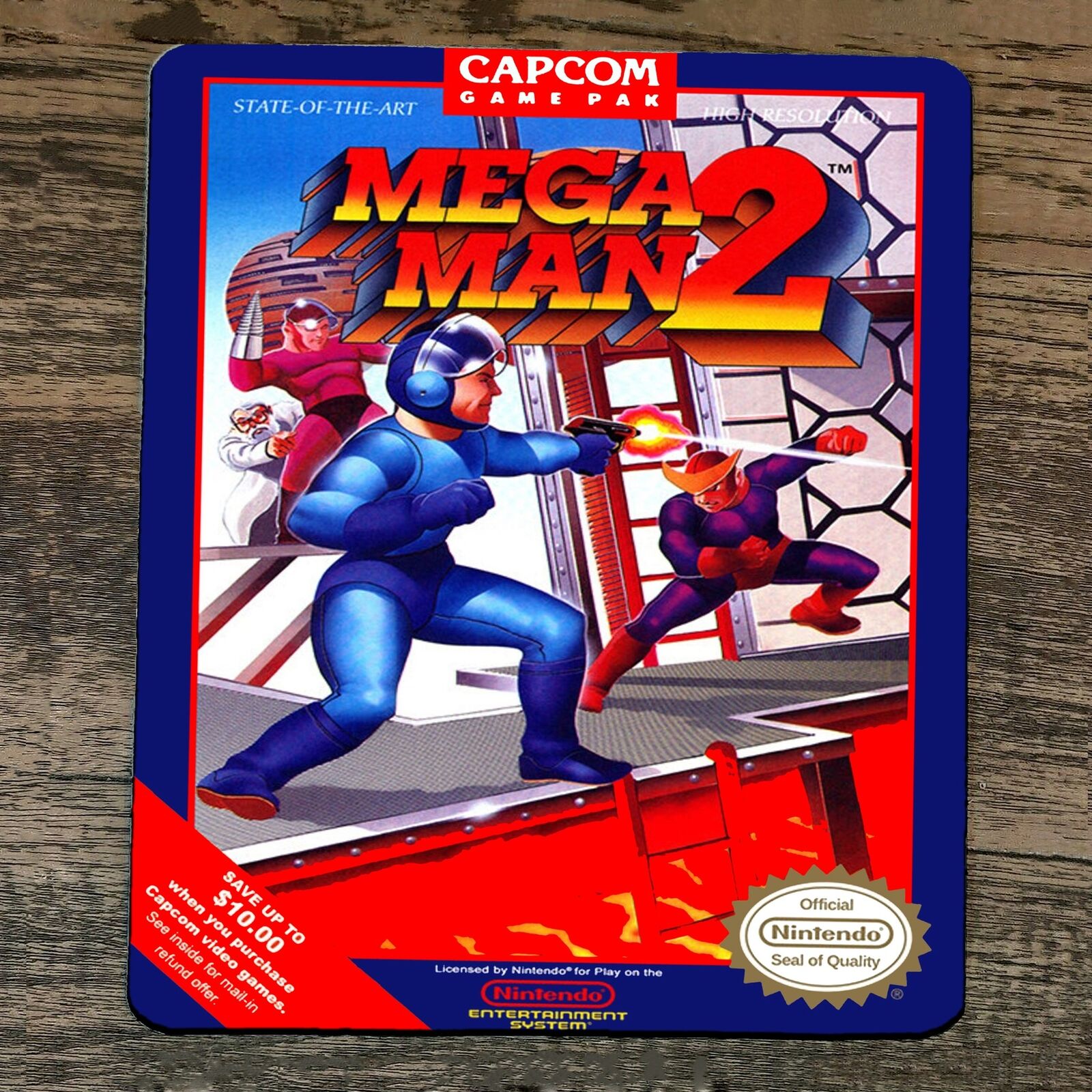 Mouse Pad featuring Mega Man 2 Classic Arcade Video Game NES Box Art