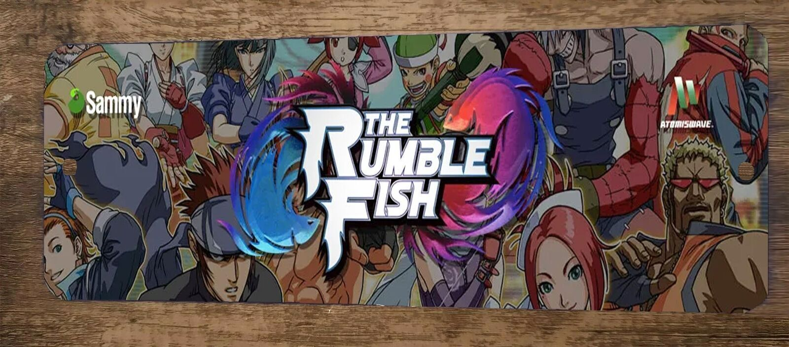 The Rumble Fish Arcade 3x12 Metal Wall Video Game Marquee Banner Sign