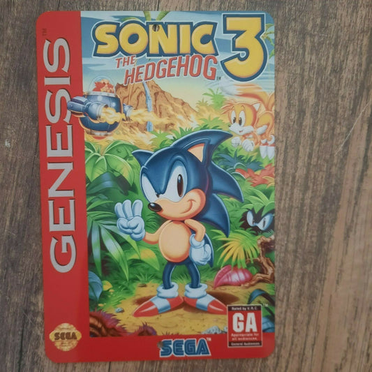 Sonic the Hedgehog 3 Video Game Box Cover Art 8x12 Inch Metal Wall Sign