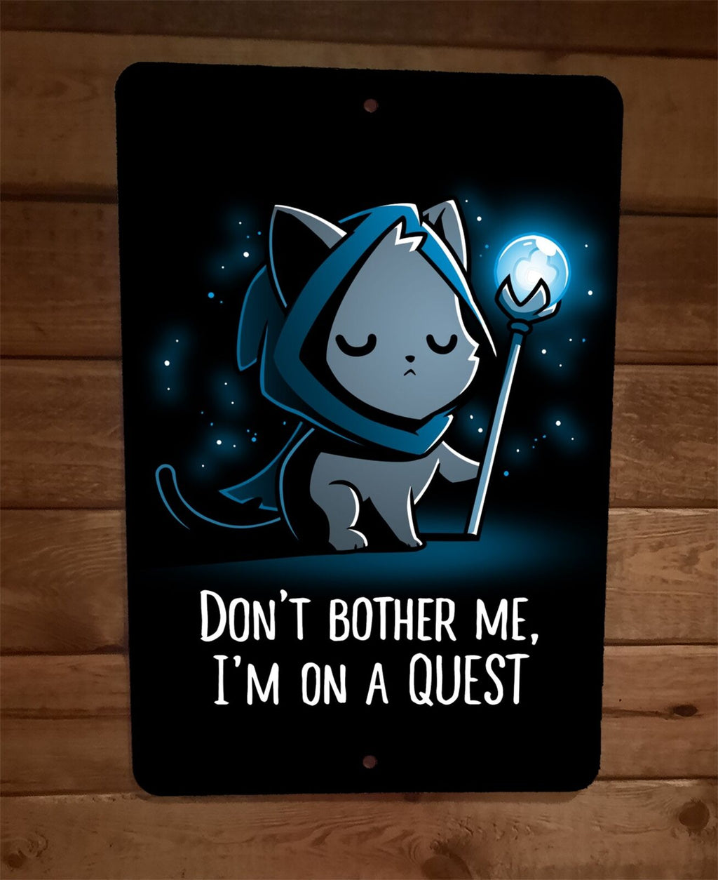 Dont Bother Me Im on a Quest Video Gamer Cat 8x12 Metal Wall Sign Poster