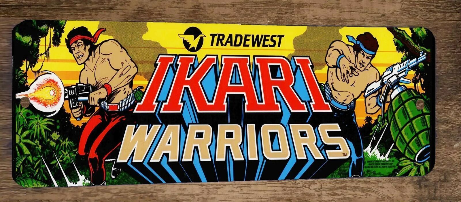Ikari Warriors Arcade 3x12 Metal Wall Video Game Sign