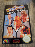 WWF Wrestlemania Challenge 8x12 Inch Metal Wall Sign Featuring Nintendo Fighting Arcade Video Game Box Cover Art