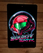 Metroid Bounty Hunter Helmet 8x12 Inch Metal Wall Sign Poster Video Game