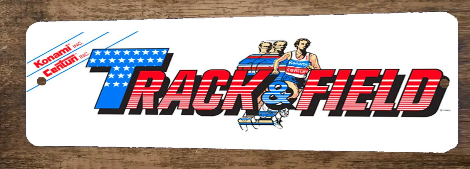 Track and Field Arcade 3x12 Metal Wall Video Game Marquee Banner Sign