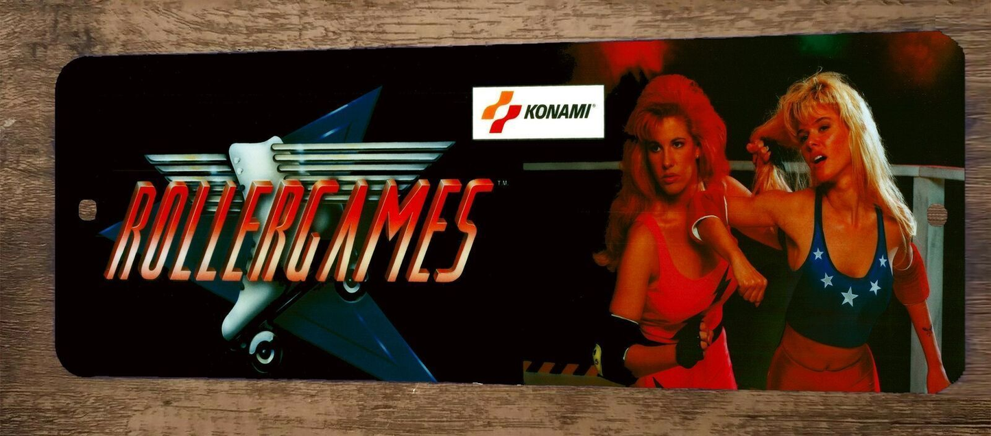 Roller Games Arcade Video Game 3x12 Metal Wall Sign  Marquee Banner Poster