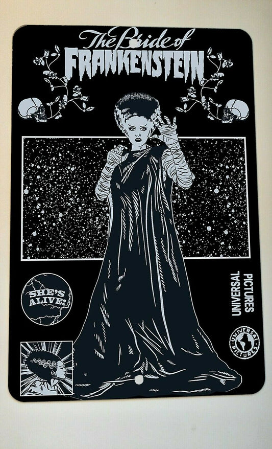 The Bride of Frankenstein Movie Poster Art 8x12 Metal Wall Sign