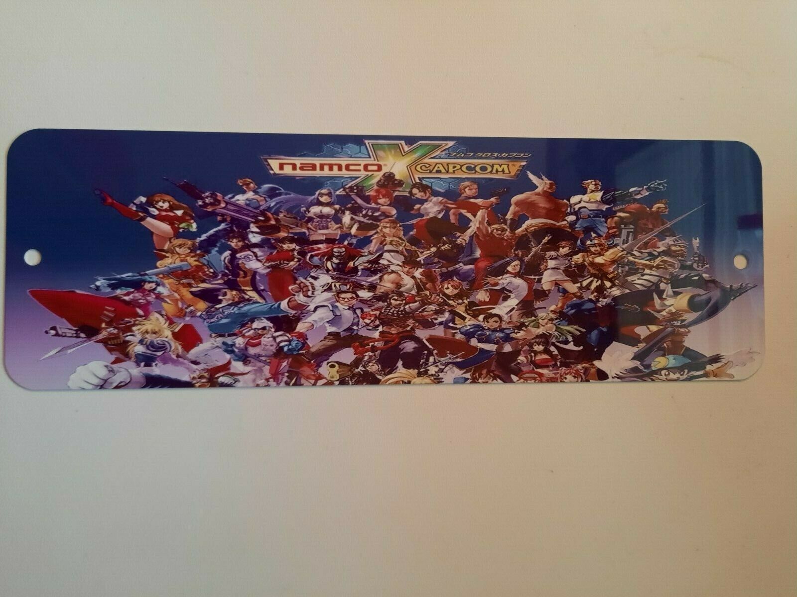 Namco X Capcom Arcade 4x12 Inch Metal Wall Sign for Fighting Video Games