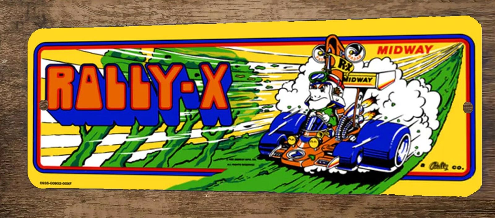 Rally X Arcade 4x12 Metal Wall Video Game Sign Poster