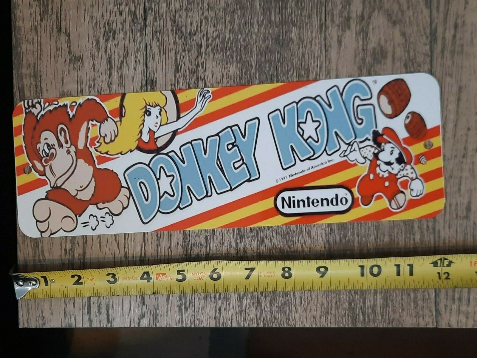 Donkey Kong Classic Arcade Video Game Marquee Banner 4x12 Inch Metal Wall Sign Retro 1980s