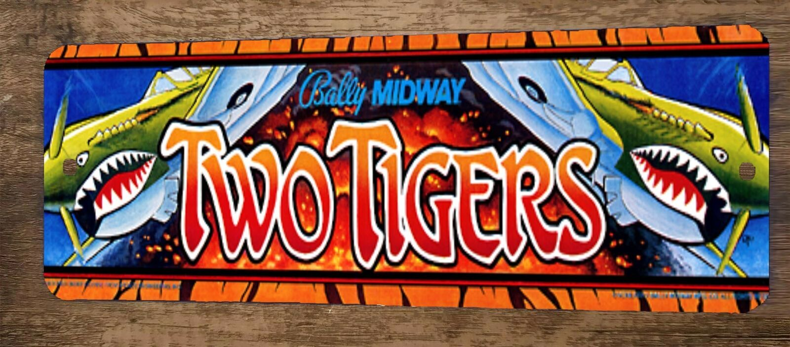 Two Tigers Arcade 3x12  Metal Wall Video Game Sign
