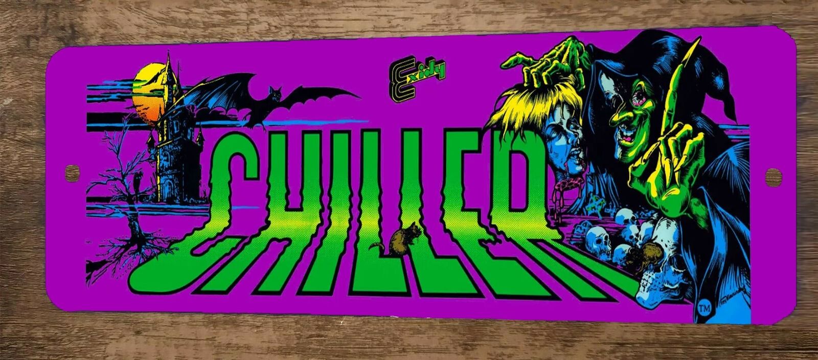 Chiller Arcade Video Game 4x12 Metal Wall Sign Marquee Banner Poster