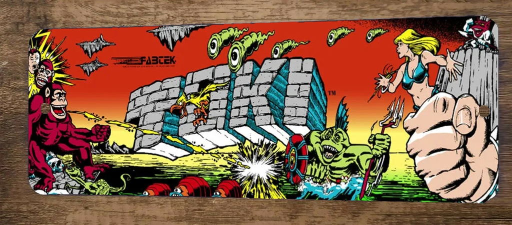 Tiki 3x12 Metal Wall Arcade Video Game Sign
