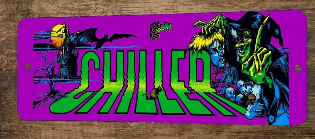 Chiller Arcade Video Game 4x12 Metal Wall Sign Marquee Banner Poster