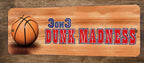 3 on 3 Dunk Madness Arcade Video Game 4x12 Metal Wall Sign Marquee Banner Poster