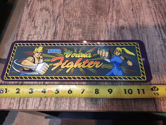 Virtua Fighter Classic Arcade 4x12 Metal Wall Sign with Marquee Banner by Sega Retro 1980s
