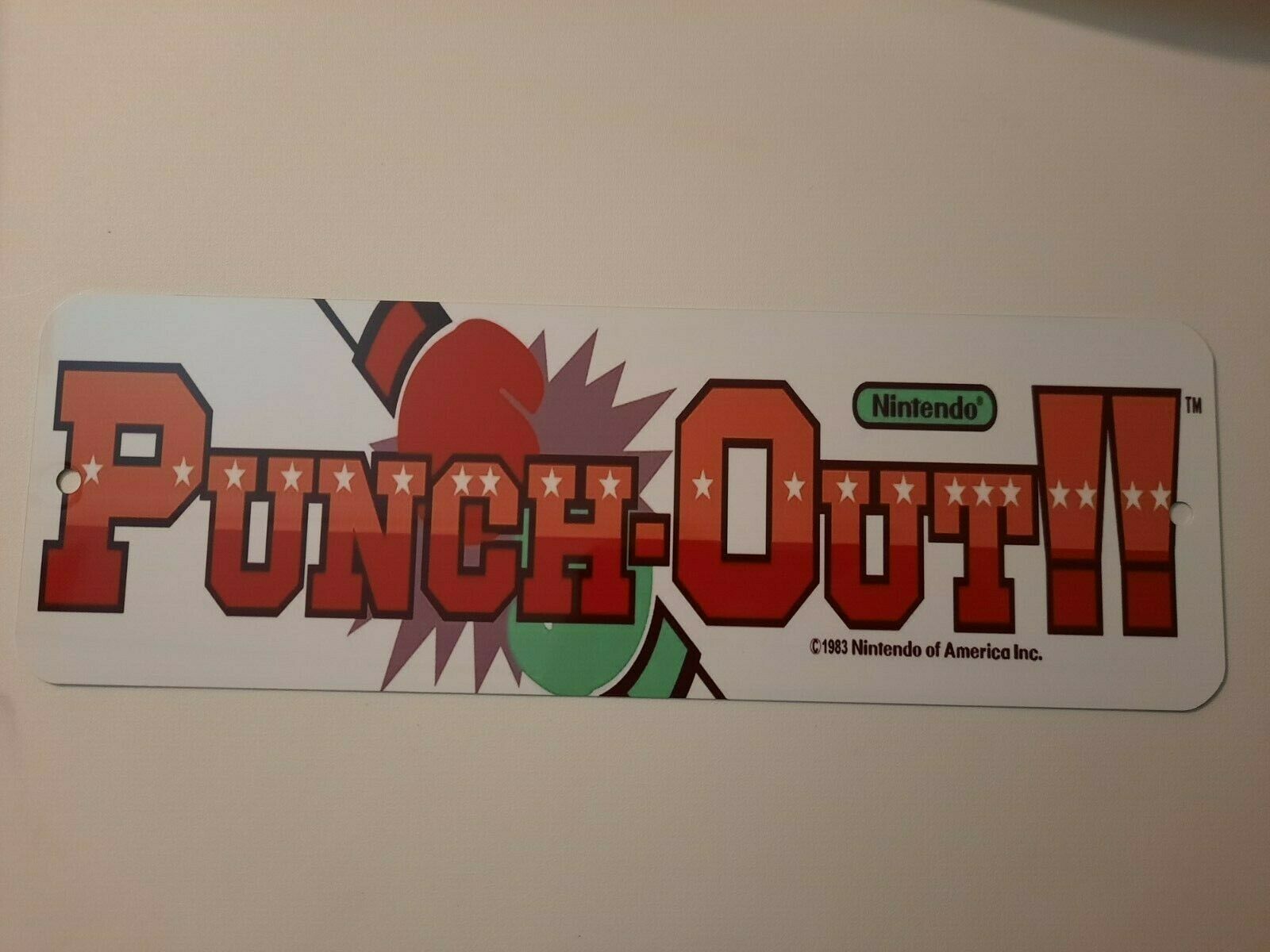 PUNCH OUT Arcade Marquee 4x12 Metal Wall Sign Retro 1980s Fighting Video Game