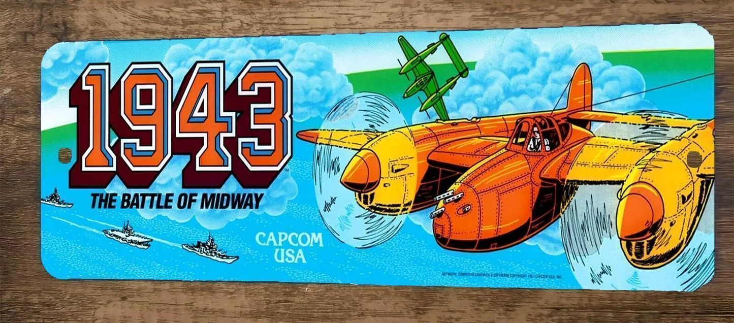 1943 Battle of Midway Arcade 3x12 Metal Wall Video Game Marquee Banner Sign
