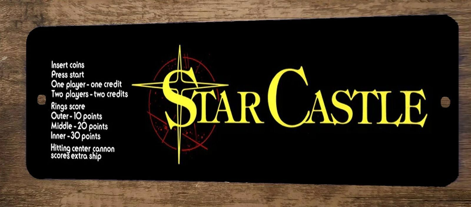 Star Castle Arcade 3x12 Metal Wall Video Game Marquee Banner Sign