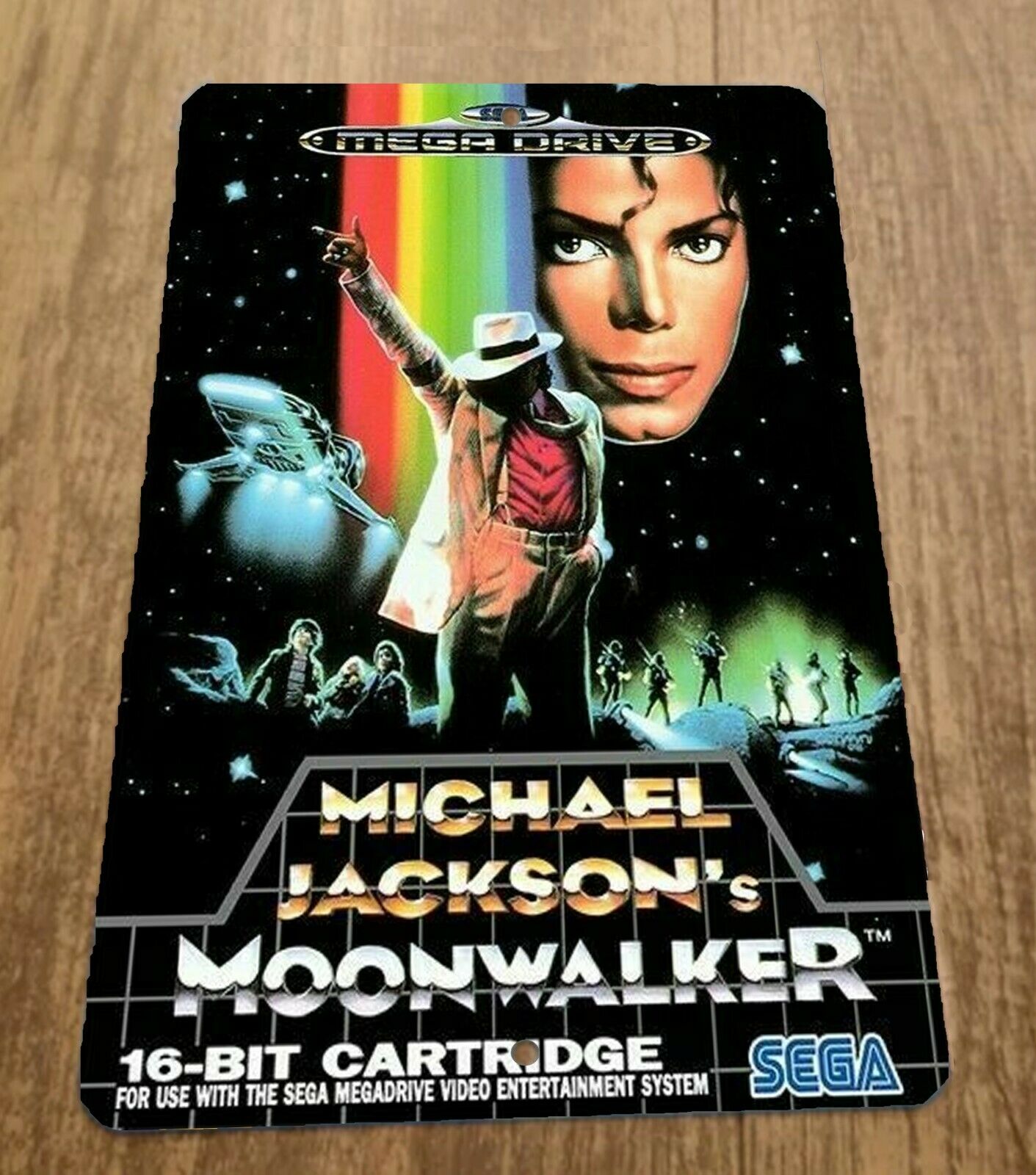 Moonwalker Michael Jackson Sega Mega Drive Box Art 8x12 Metal Wall Arcade Sign Retro 1980s Video Game