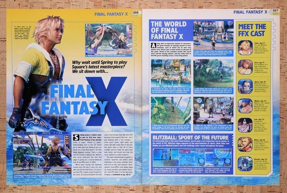 2001 Final Fantasy X PS2 Overview Original Ad v6