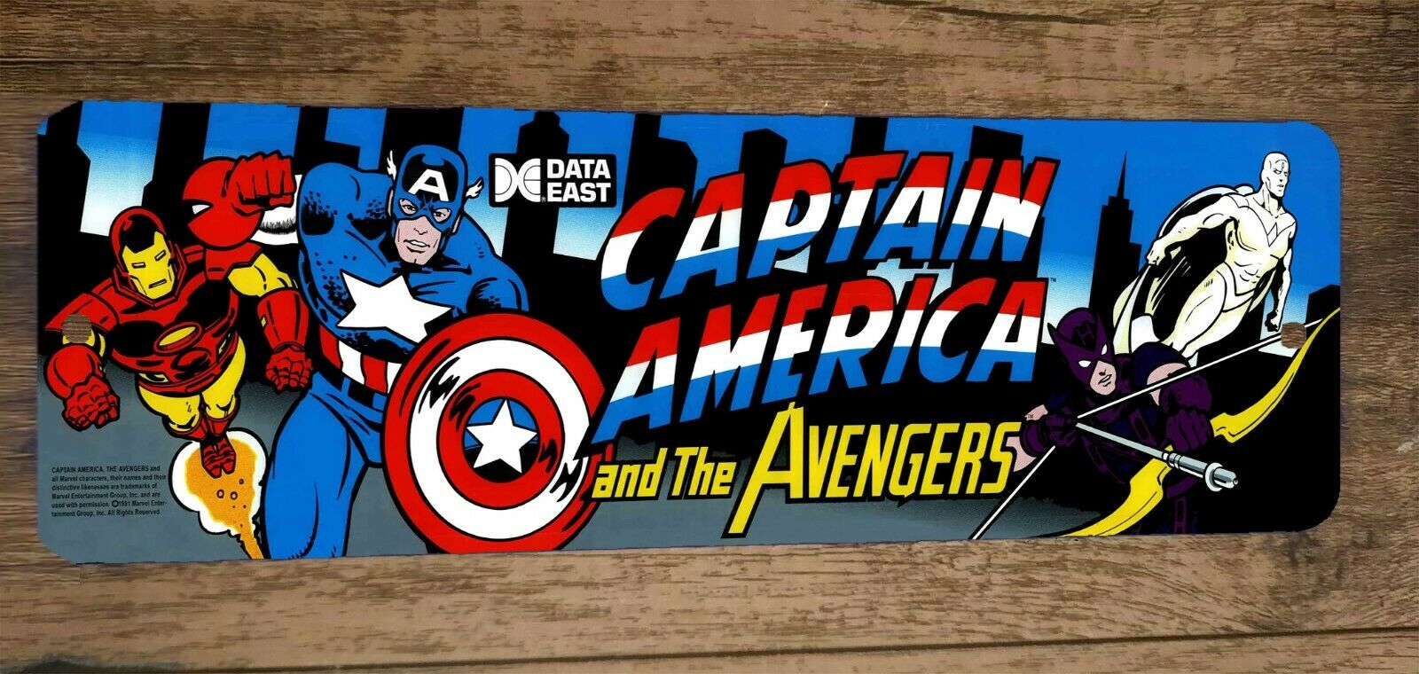 4x12 Captain America and the Avengers Video Game Arcade Metal Wall Sign Marquee Banner Retro 80s