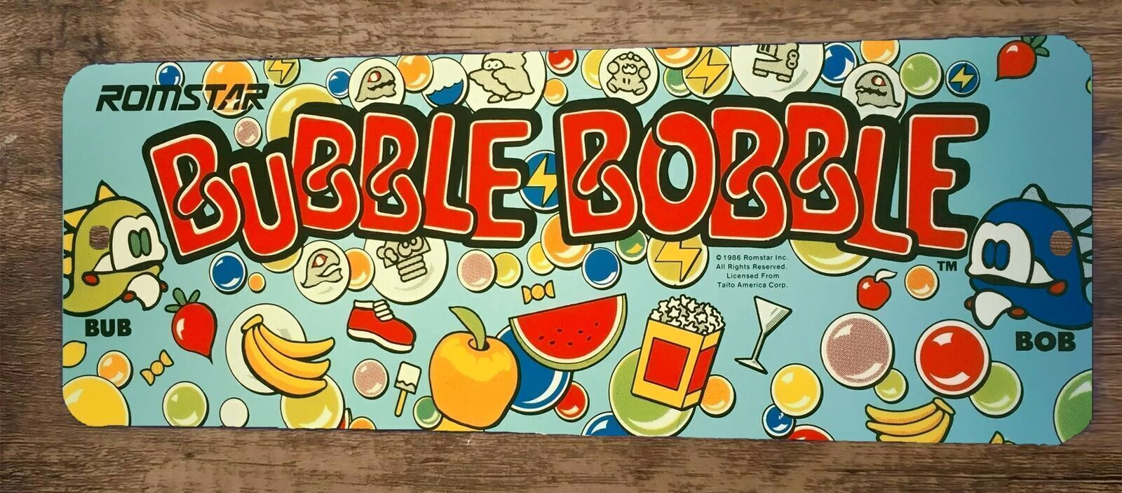 Bubble Bobble Arcade Video Game 3x12 Metal Wall Sign Marquee Banner Poster #2