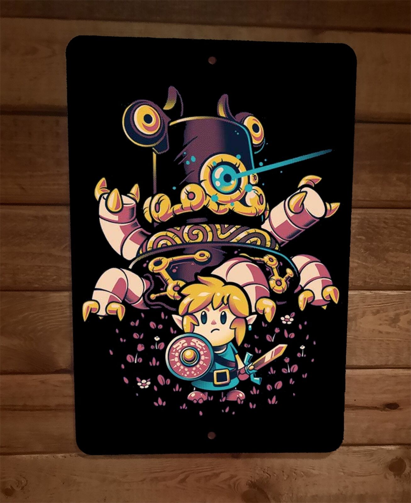 The Guardian of Link 8x12 Inch Metal Wall Sign Poster - Legend of Zelda Video Game Collectible