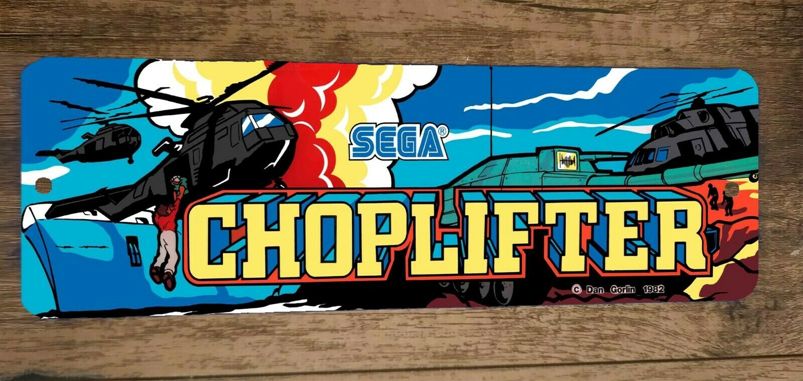 4x12 Choplifter Video Game Arcade Metal Wall Sign Marquee Banner Retro 80s