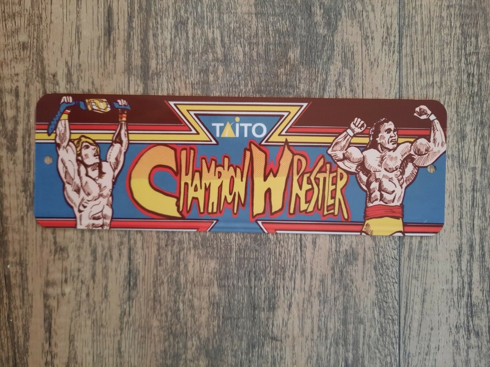 4x12 Champion Wrestler Classic Video Game Arcade Marquee Metal Wall Sign Retro 80s Video Game